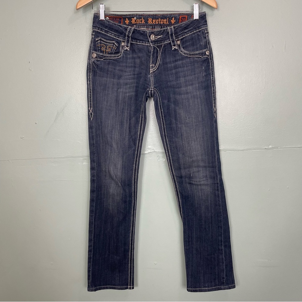 Rock Revival Debbie Straight Size 26 Blue Jeans Made in USA
